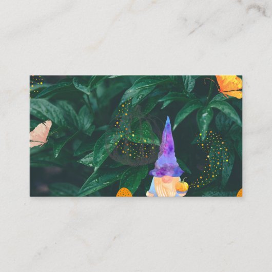 カボチャと魔法のキノコとバターフを持つ矮星 名刺 (正面)