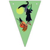 カボチャと黒猫のハロウィーンの魔女 バンティングフラッグ (第3の旗)