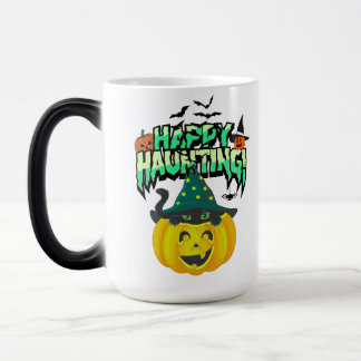 カボチャと黒猫の可愛いハロウィンデザイン モーフィングマグカップ