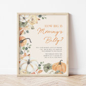 カボチャどのように大きいママの腹のシャワーゲームサイン ポスター