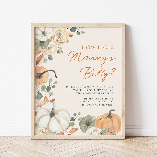 カボチャどのように大きいママの腹のシャワーゲームサイン ポスター