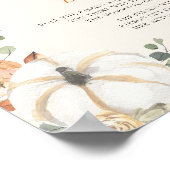 カボチャどのように大きいママの腹のシャワーゲームサイン ポスター (角)