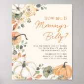 カボチャどのように大きいママの腹のシャワーゲームサイン ポスター (正面)