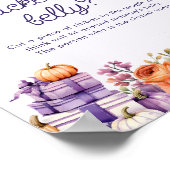 カボチャどのように大きいママの腹の赤ちゃんシャワーのサイン ポスター (角)