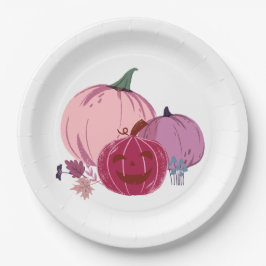 カボチャについて話す紙プレート ペーパープレート