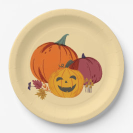 カボチャについて話す紙プレート ペーパープレート