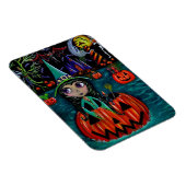 カボチャに乗る大きな目ハロウィーンウィッチガール マグネット (右側)