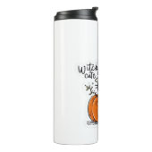 カボチャに魔女帽Tをかぶった可愛クラシックい黒猫 タンブラー (回転左)