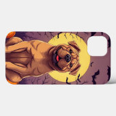 カボチャのあるハロウィンのシーンにいるかわいい犬 Case-Mate iPhoneケース (裏面 (横))