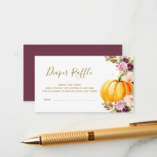 カボチャのおむつラッフルカード エンクロージャーカード (正面/裏面インサイチュ)