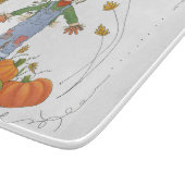 カボチャのかかしパッチかわいい水色 カッティングボード (角)