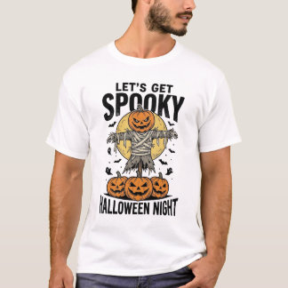 カボチャのかかしTシャツ ビンテージ ハロウィングラフィック Tシャツ