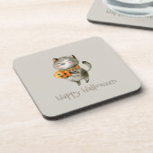 カボチャのかわいいハロウィン猫 | コースター (左側)