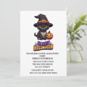 カボチャのかわいいハロウィーン魔猫 招待状 (スタンド正面)