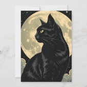 カボチャのかわいいハロウィーン魔猫 招待状 (裏面)