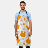 カボチャのかわいいパッチ エプロン (着用した状態)