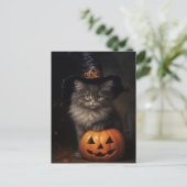 カボチャのかわいい子ネコビクトリアンハロウィン シーズンポストカード (スタンド正面)