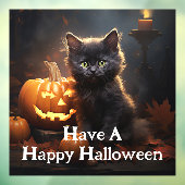カボチャのかわいい子猫 ウィンドウサイン (シート3)