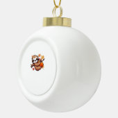 カボチャのかわいい漫画ナマケモノ – Autumn Season Ov セラミックボールオーナメント (右)