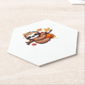 カボチャのかわいい漫画ナマケモノ – Autumn Season Ov ペーパーコースター (アングル)