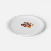 カボチャのかわいい漫画ナマケモノ – Autumn Season Ov ペーパープレート (アングル)