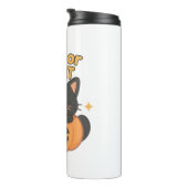 カボチャのかわいい黒猫 – トリックまたは治療のかわいい タンブラー (回転右)