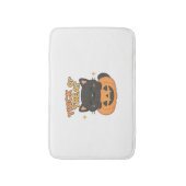 カボチャのかわいい黒猫 – トリックまたは治療のかわいい バスマット (正面縦)