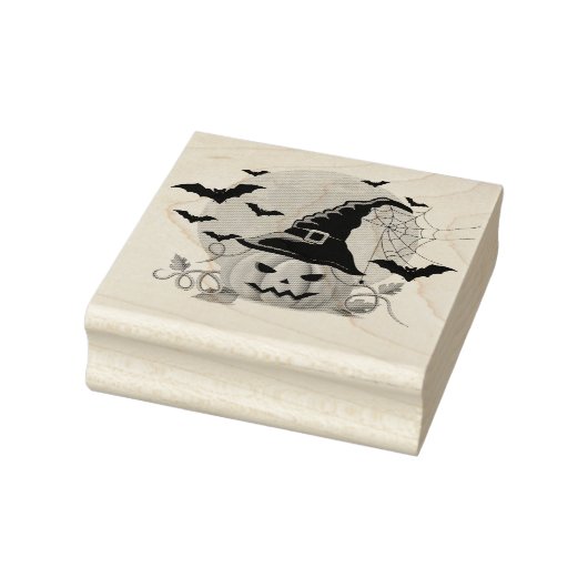 カボチャのこうもりと月 ラバースタンプ (スタンプ)