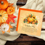 カボチャのひまわりの小さな本ベビー エンクロージャーカード