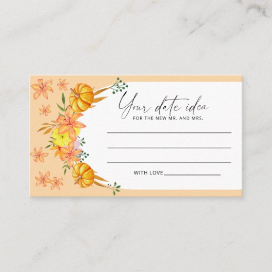 カボチャのアーチ日付の夜アイディア\日付jar エンクロージャーカード (正面)