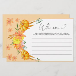 カボチャのアーチ誰が私はブライダルシャワーゲーム 便箋