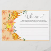 カボチャのアーチ誰が私はブライダルシャワーゲーム 便箋 (正面)