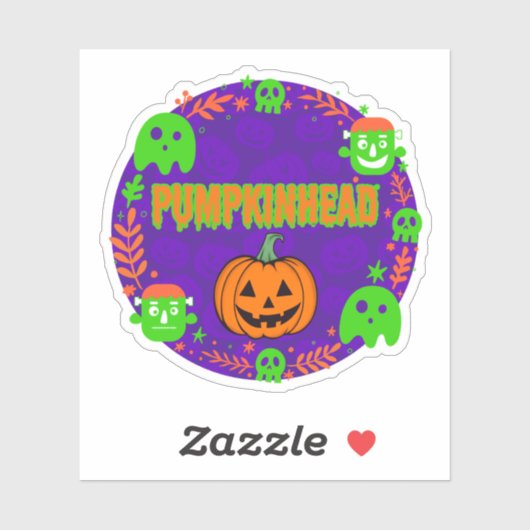 カボチャのオレンジと緑(円ファンシー付) シール (シート)