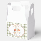 カボチャのオレンジ色のギンガ間抜けムガチョウの赤ちゃんシャワー フェイバーボックス (オープン)