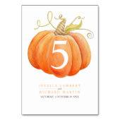 カボチャのオレンジ色の水の色アートテーブル番号 テーブルナンバー (裏面)