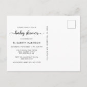 カボチャのオレンジ色の水色ベビーシャワー インビテーションポストカード (裏面)