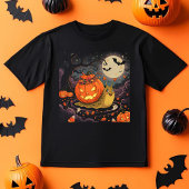 カボチャのカタツムリ、面白いハロウィンの生き物 Tシャツ