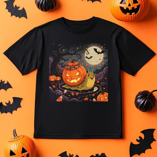 カボチャのカタツムリ、面白いハロウィンの生き物 Tシャツ