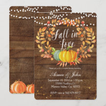 カボチャのカップルシャワー招待状カード