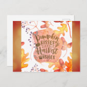 カボチャのキス 秋の願い 紅葉の季節 ポストカード (正面/裏面)