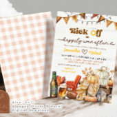 カボチャのキックオフフットボールカップルシャワー 招待状