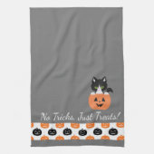 カボチャのキッチンタオルの中の猫 キッチンタオル (縦)