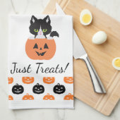 カボチャのキッチンタオルの中の猫 キッチンタオル (四つ折り)