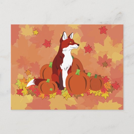 カボチャのキツネ ポストカード (正面)