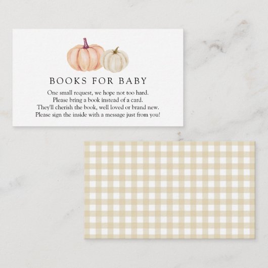 カボチャのギンガムブックスベビー囲い エンクロージャーカード (正面/裏面)
