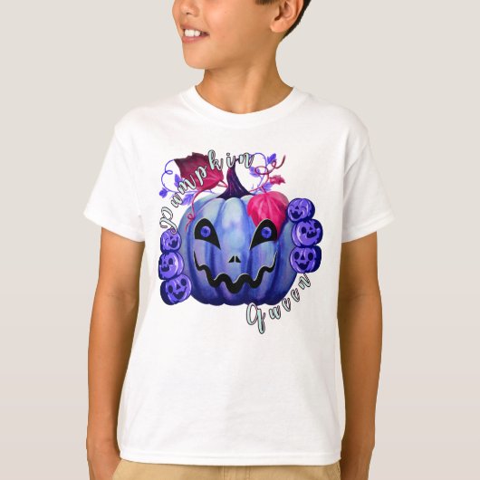 カボチャのクイーン（前面+背面） Tシャツ (正面)