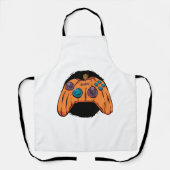 カボチャのゲームパッドのハロウィンゲーム エプロン (正面)