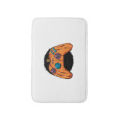 カボチャのゲームパッドのハロウィンゲーム バスマット (正面縦)