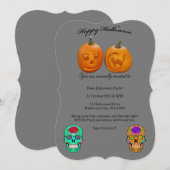 カボチャのシュガースカル ハロウィンパーティー招待状 招待状 (正面/裏面)