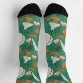 カボチャのシームレスなパターンニンジンとマッシュルームのwra ソックス (上部)